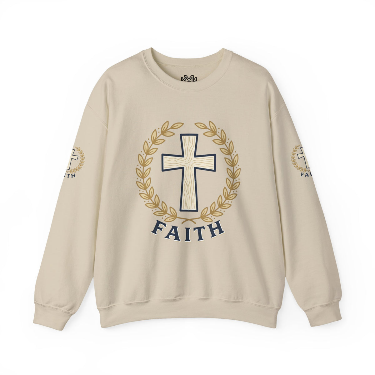 Faith Cross Crewneck Sweatshirt — Christian Psalm 27:1 Pullover