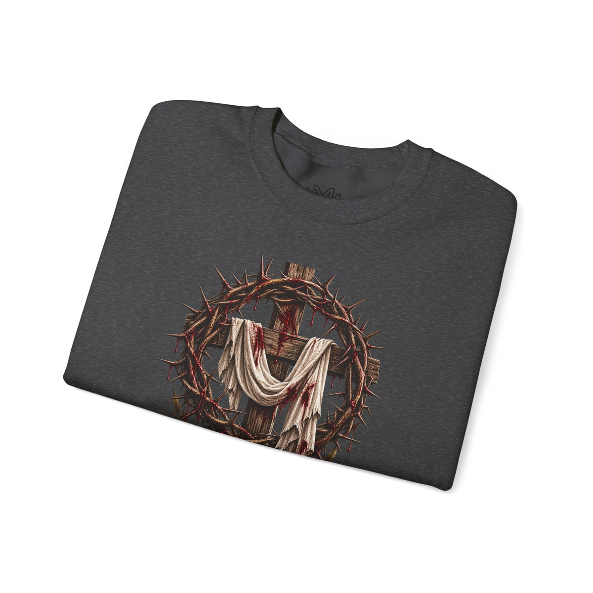 Redeemed Cross Sweatshirt — Christian Faith Crewneck (crown of thorns design)