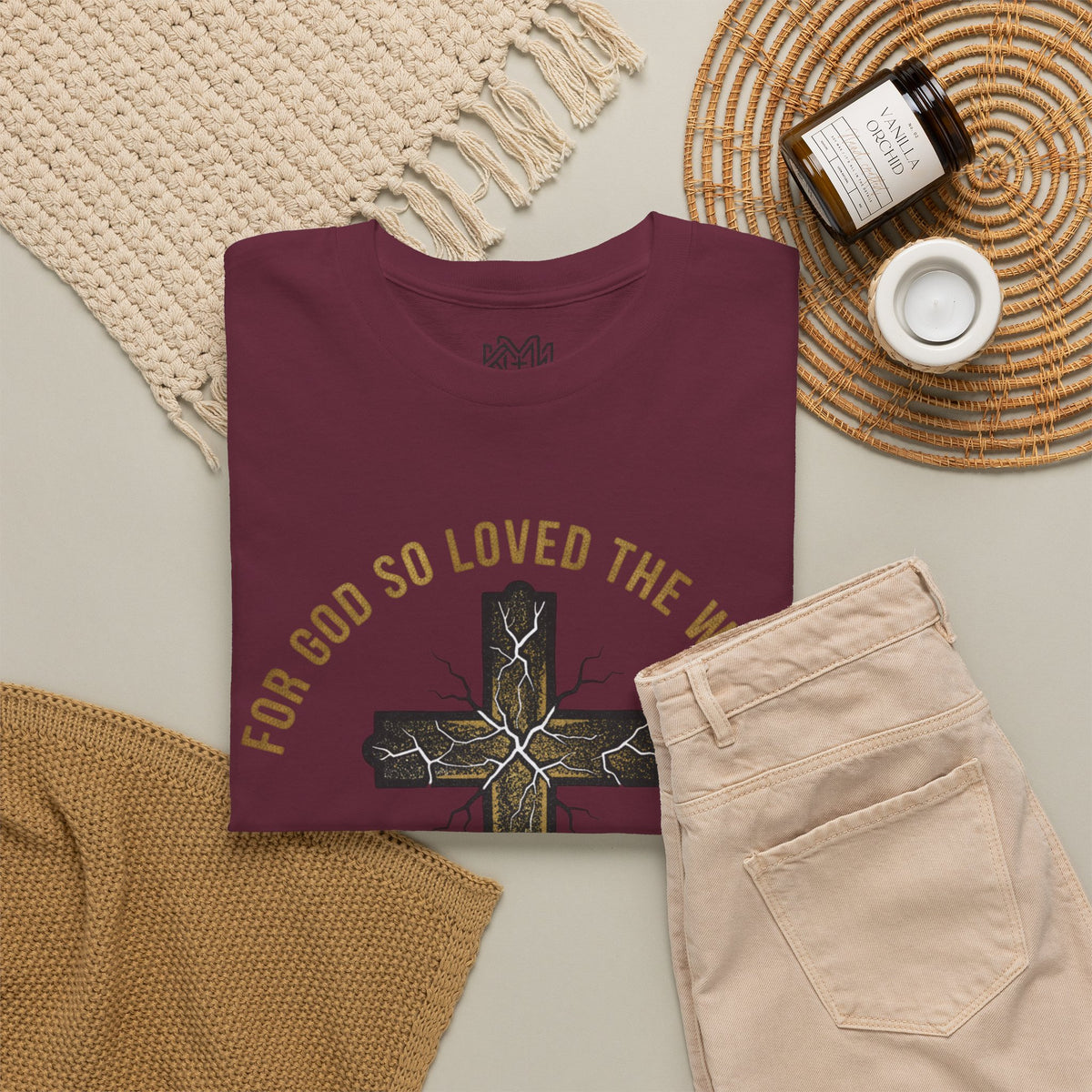 John 3:16 Cross T-Shirt — "For God So Loved the World" Christian Tee