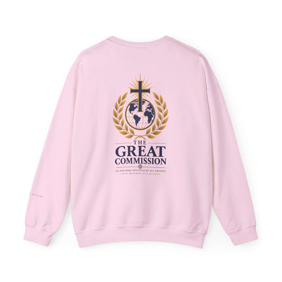 Great Commission Crewneck Sweatshirt — Christian Cross Globe Design