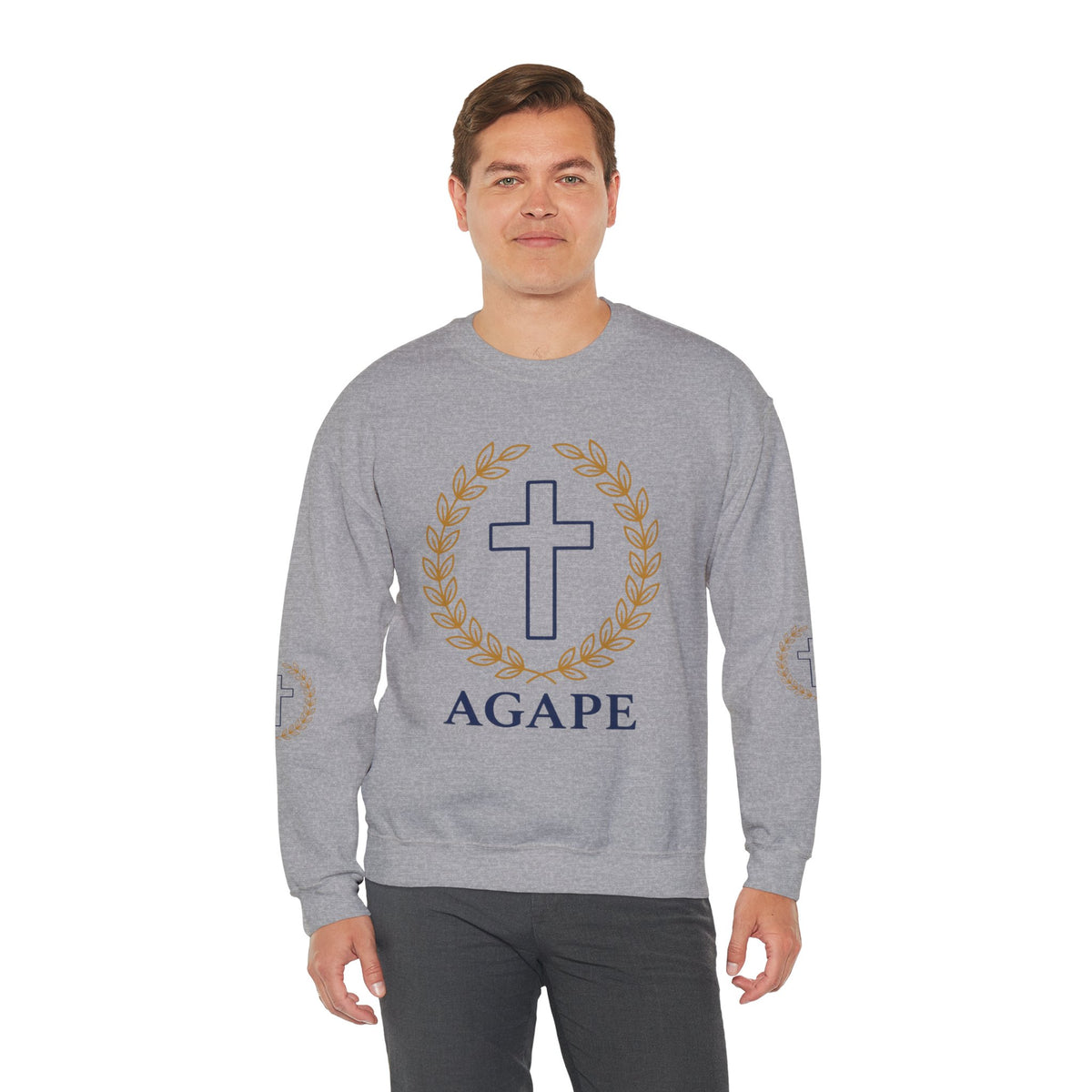 Agape Cross Crewneck Sweatshirt — Christian Faith Pullover