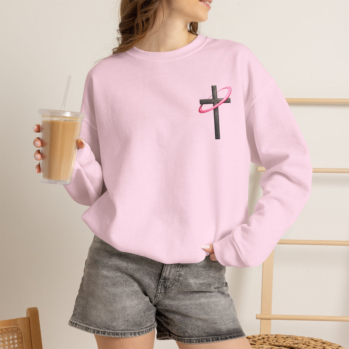 Christian Crewneck Sweatshirt — “With God All Things Are Possible” Inspirational Pullover