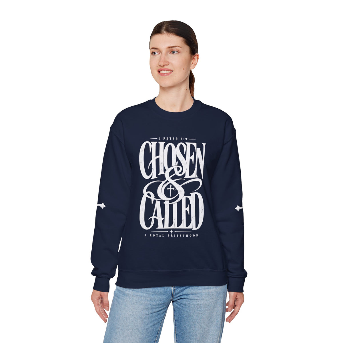 Chosen & Called Crewneck Sweatshirt — Christian Faith Apparel, 'A Royal Priesthood' Gospel Pullover