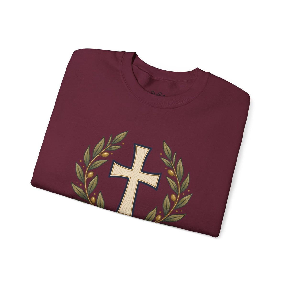 Crewneck Sweatshirt — "Be Still" Psalm 46:10 Christian Cross Design