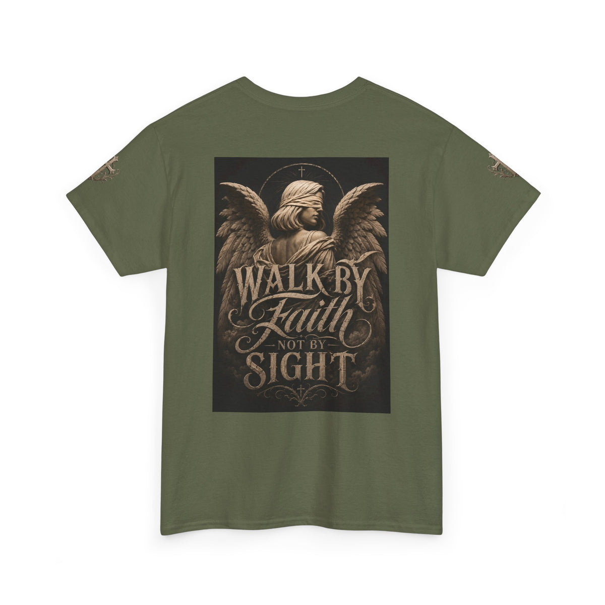 Angel Graphic Tee — "Walk by Faith, Not by Sight" Inspirational T‑Shirt