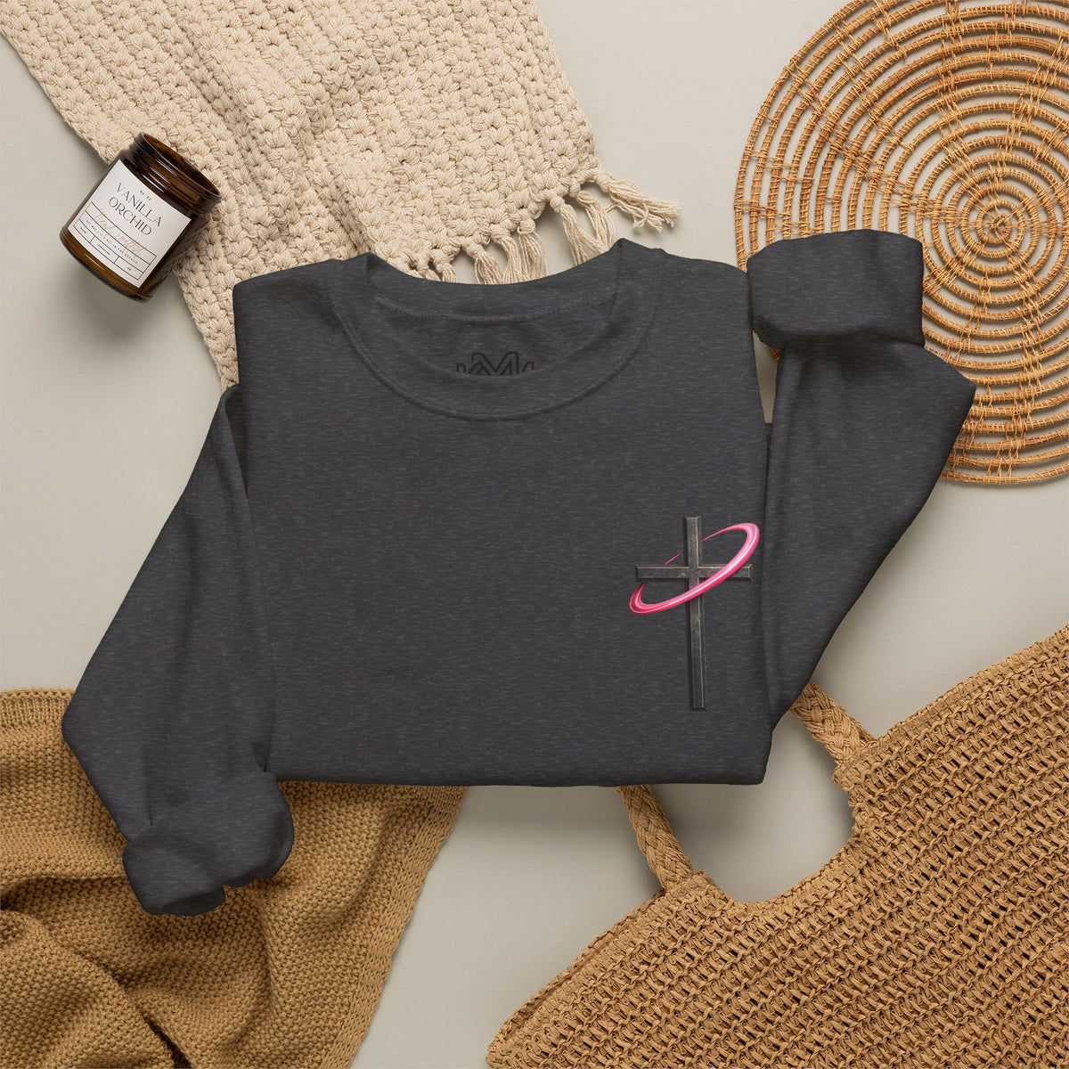 Christian Crewneck Sweatshirt — “With God All Things Are Possible” Inspirational Pullover
