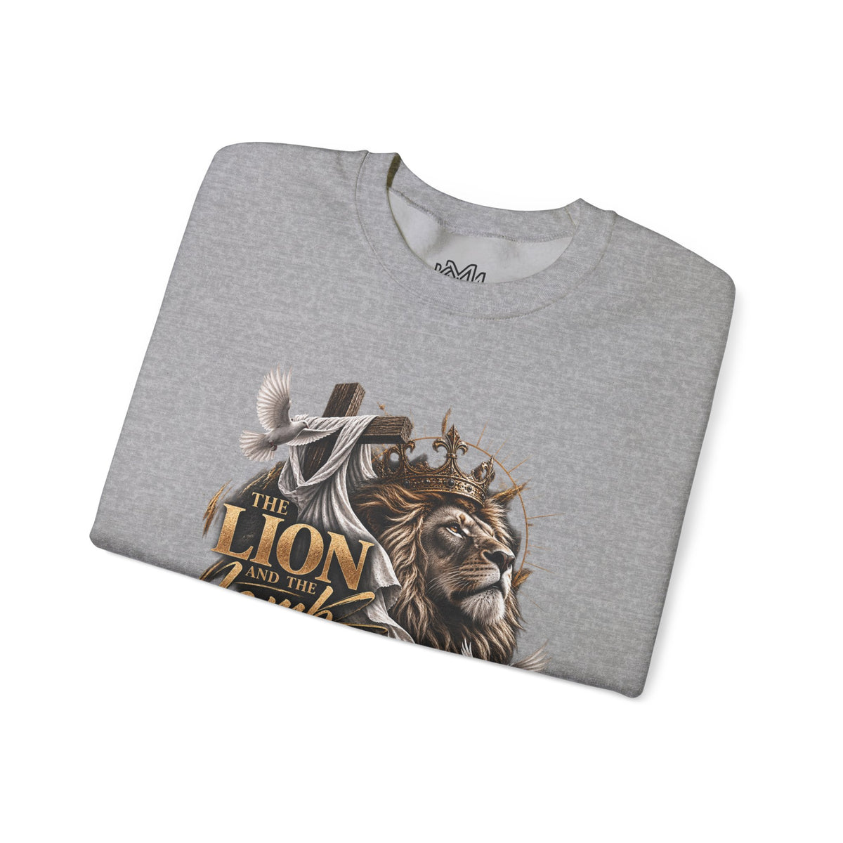 Lion and Lamb Crewneck Sweatshirt — "The Lion and the Lamb" Christian Graphic Pullover
