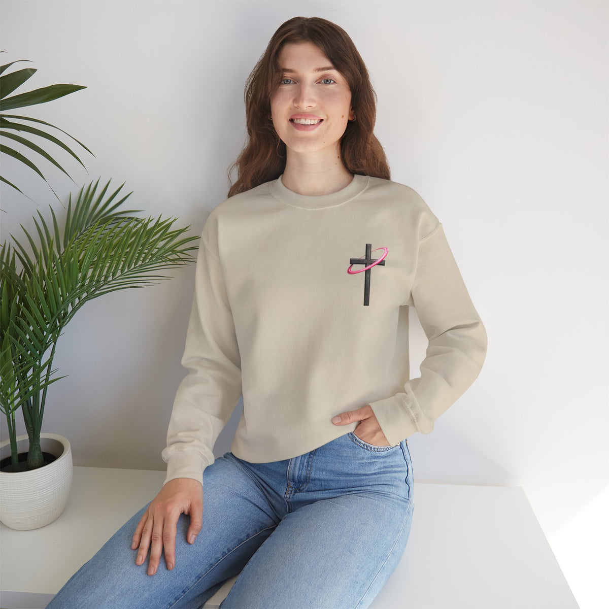 Christian Crewneck Sweatshirt — “With God All Things Are Possible” Inspirational Pullover