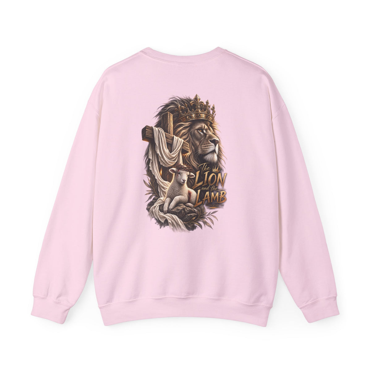 Lion and Lamb Crewneck Sweatshirt — "The Lion and the Lamb" Christian Graphic Pullover