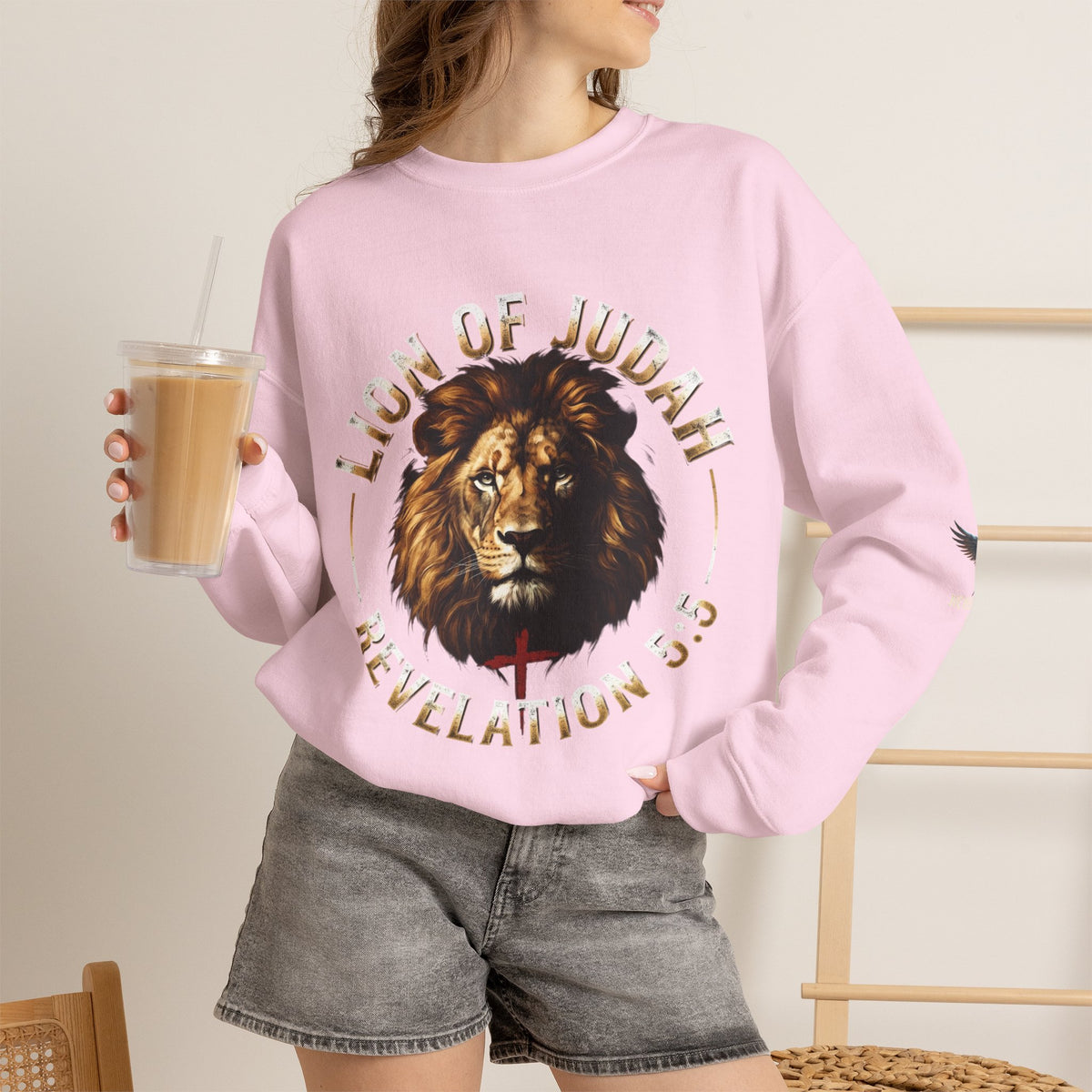 Lion of Judah Sweatshirt – "Revelation 5:5" Christian Crewneck