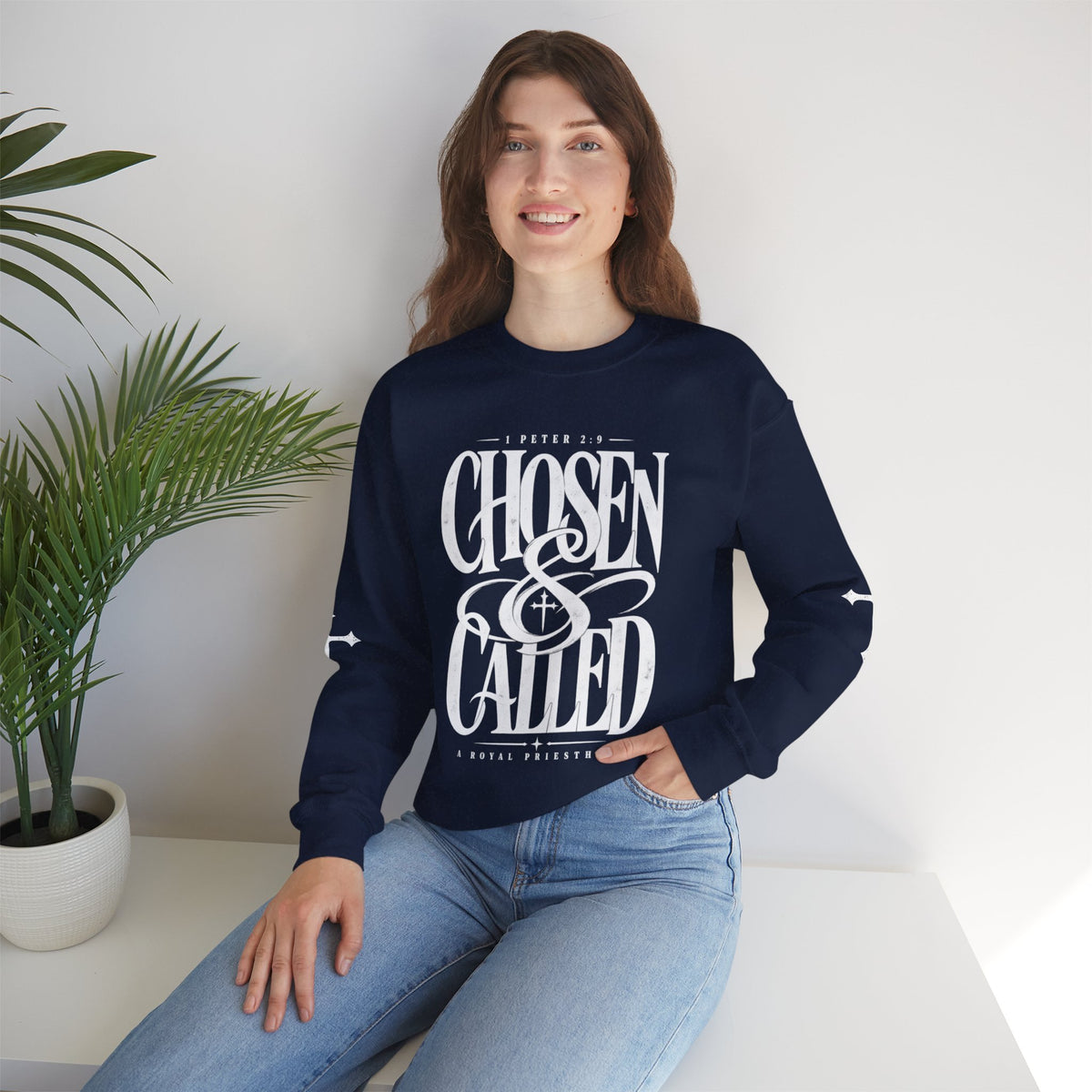 Chosen & Called Crewneck Sweatshirt — Christian Faith Apparel, 'A Royal Priesthood' Gospel Pullover