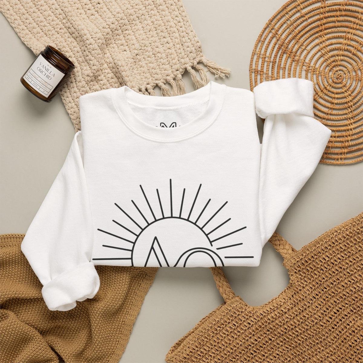 Alpha & Omega Crewneck Sweatshirt — Revelation 22:13 Christian Graphic Pullover