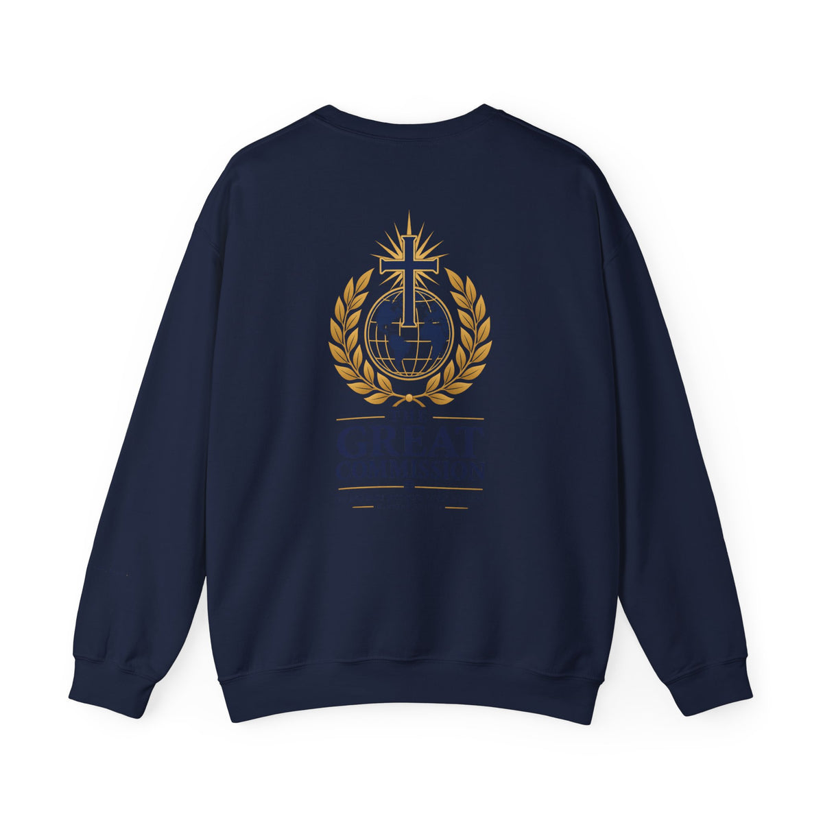 Great Commission Crewneck Sweatshirt — Christian Cross Globe Design