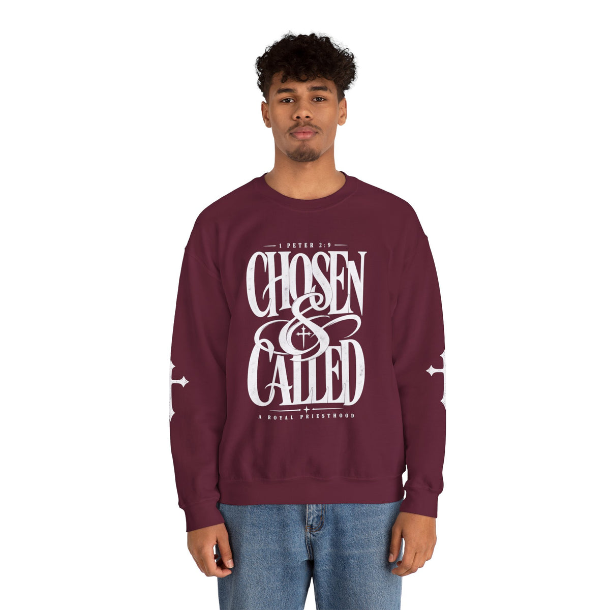 Chosen & Called Crewneck Sweatshirt — Christian Faith Apparel, 'A Royal Priesthood' Gospel Pullover