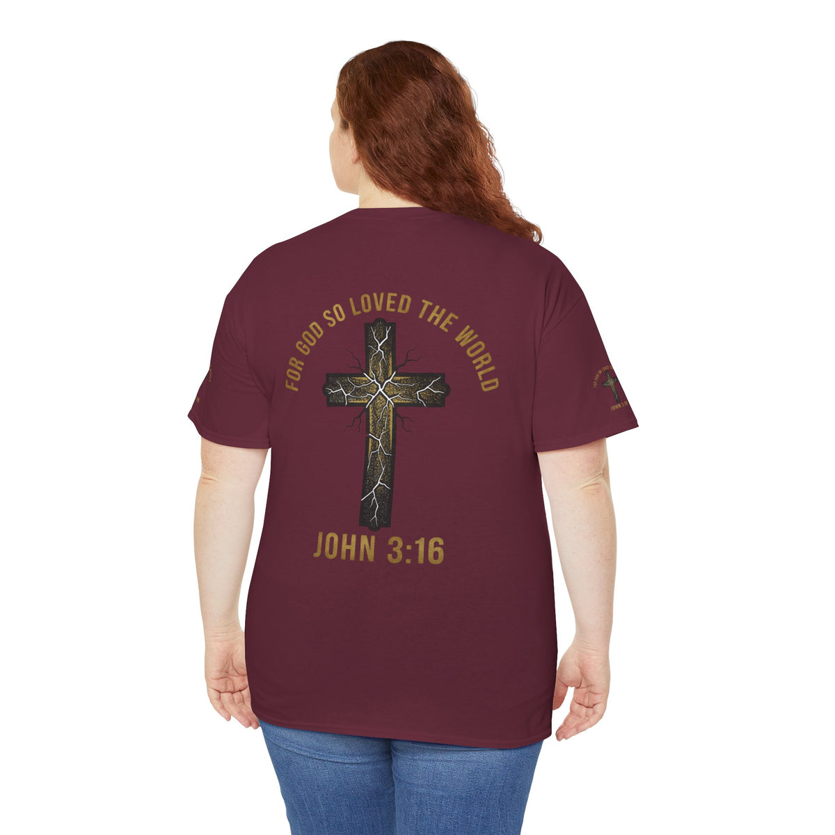 John 3:16 Cross T-Shirt — "For God So Loved the World" Christian Tee