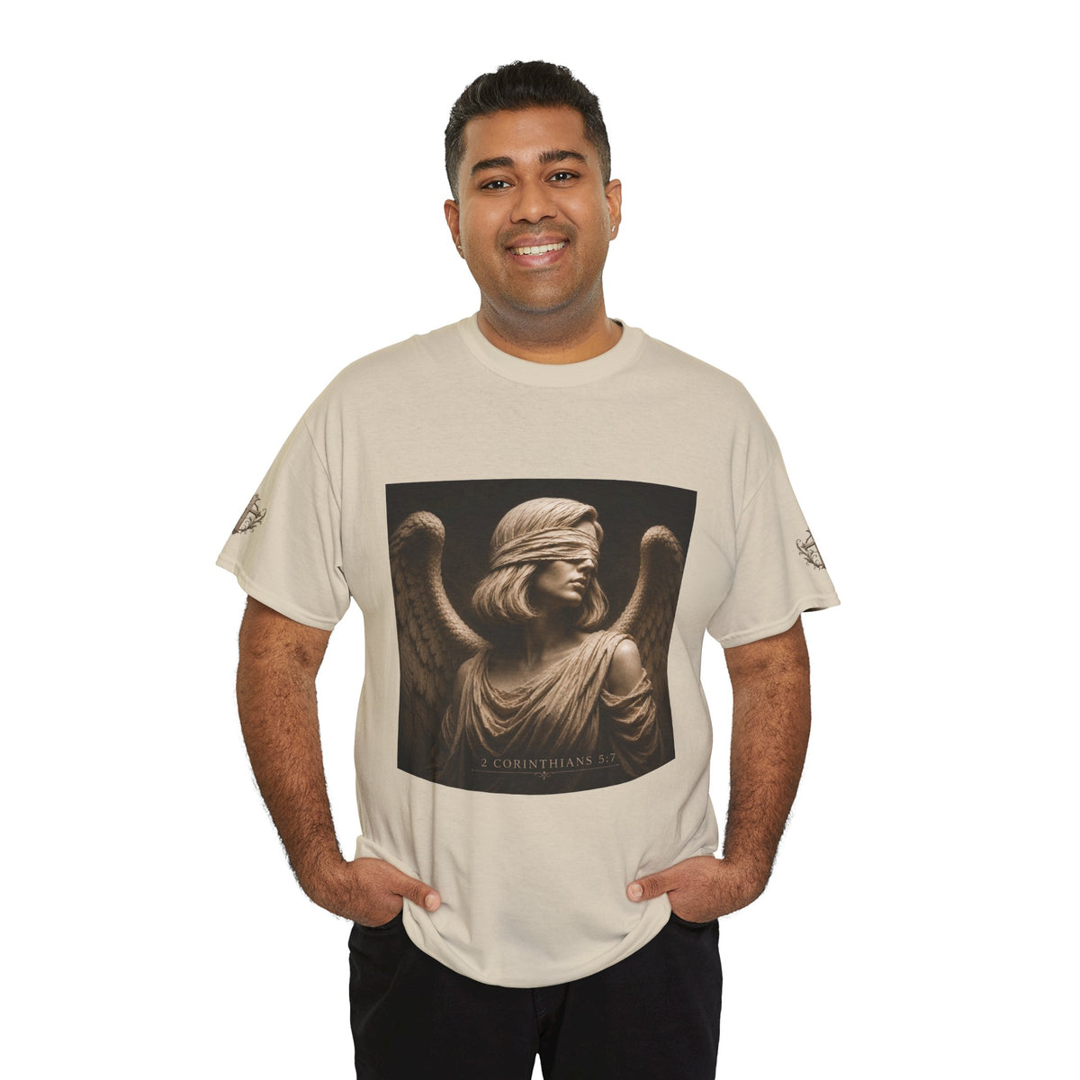Angel Graphic Tee — "Walk by Faith, Not by Sight" Inspirational T‑Shirt