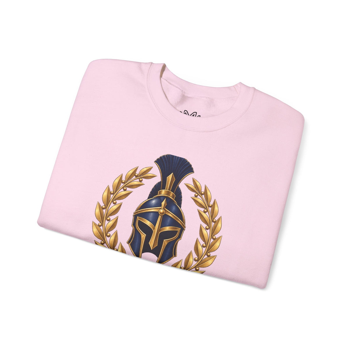 Crewneck Sweatshirt — "Be Strong and Take Heart" Psalm 31:24 Spartan Helmet Design