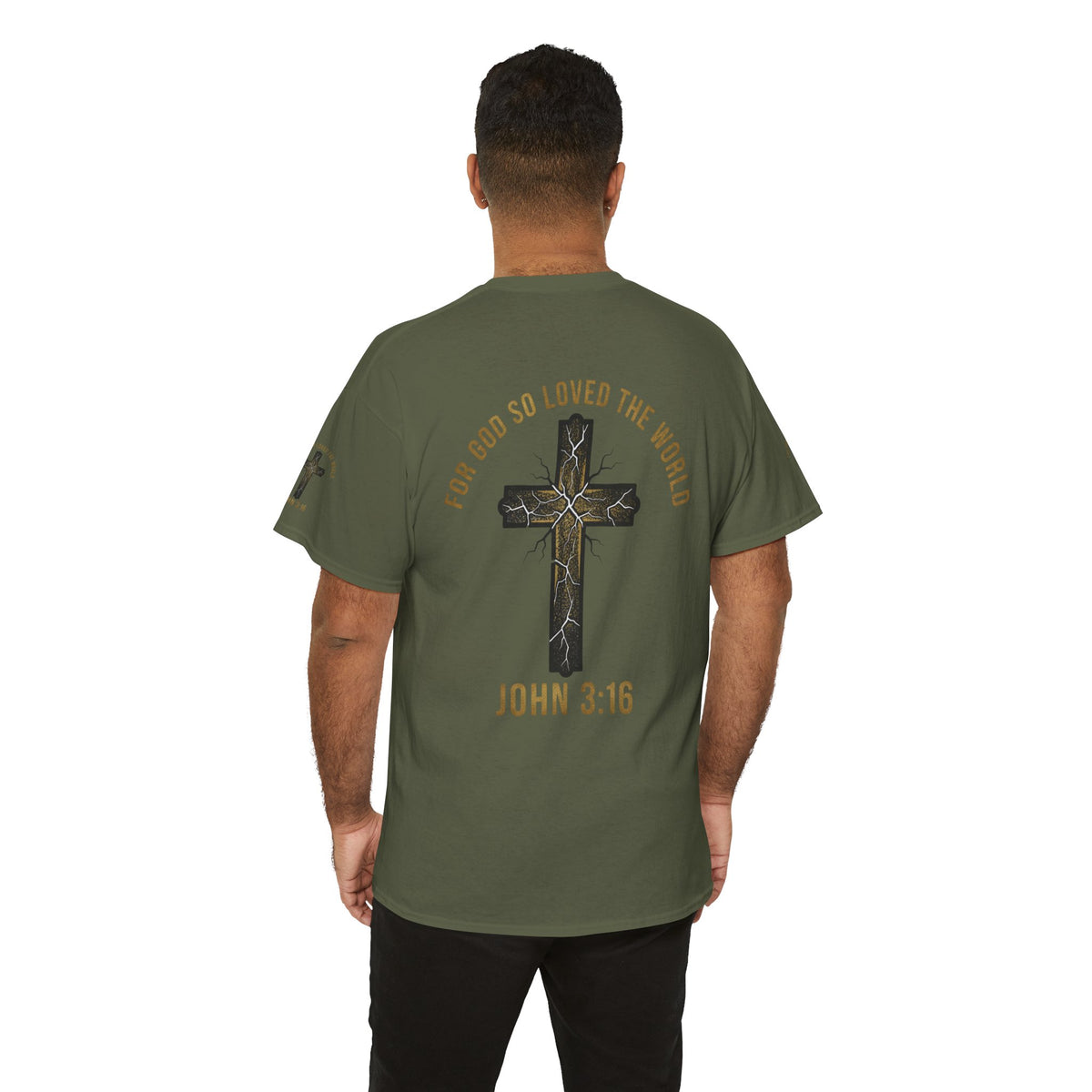 John 3:16 Cross T-Shirt — "For God So Loved the World" Christian Tee