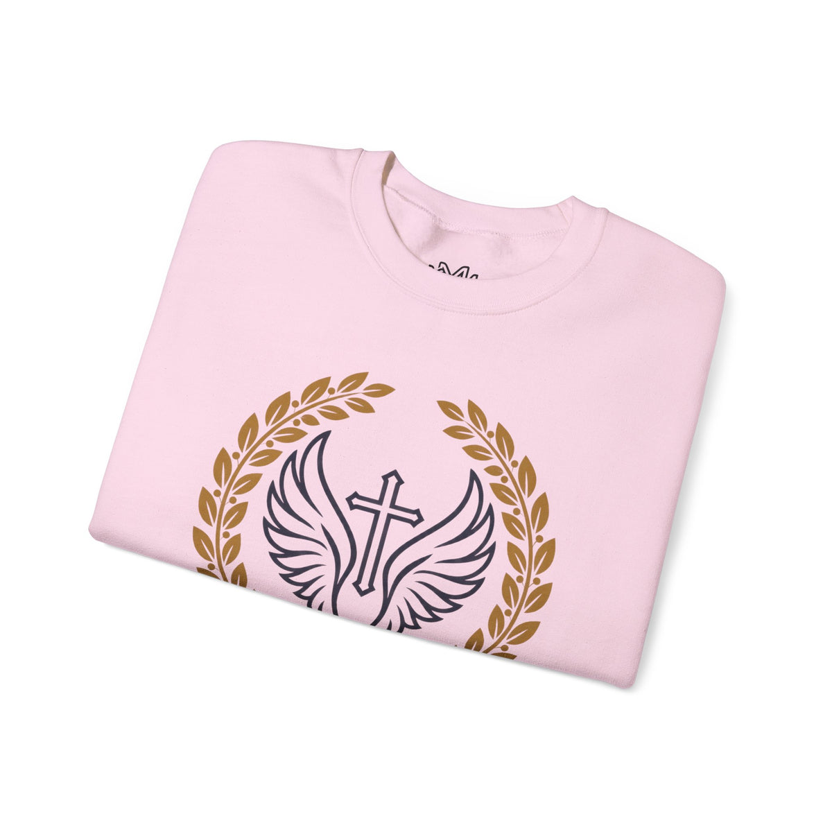 Religious Crewneck Sweatshirt – “Under His Wings” Psalm 91:4 Christian Pullover