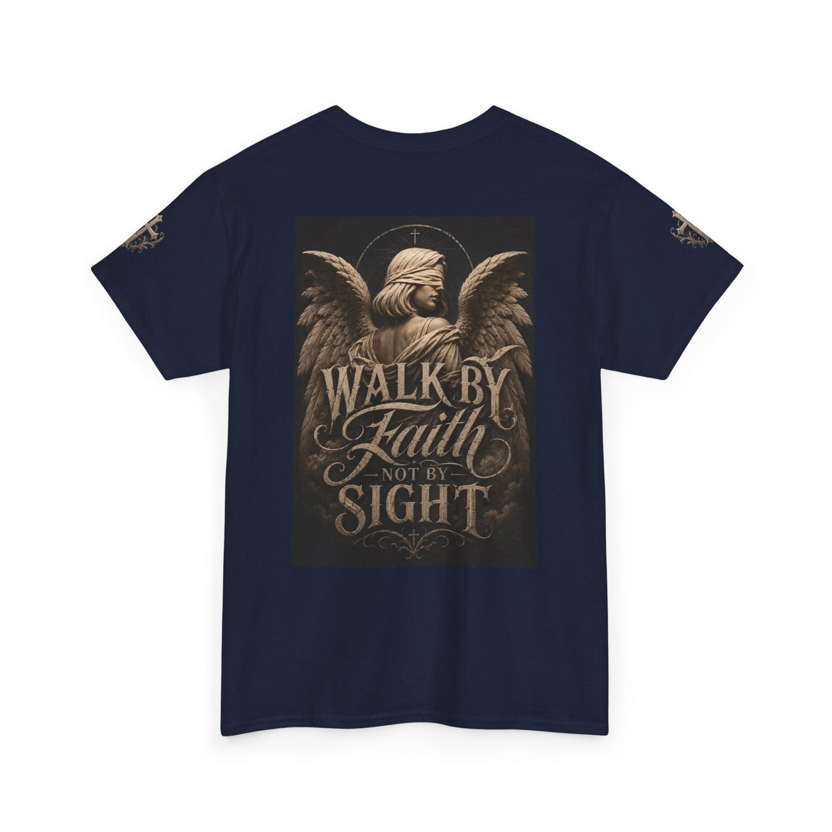 Angel Graphic Tee — "Walk by Faith, Not by Sight" Inspirational T‑Shirt