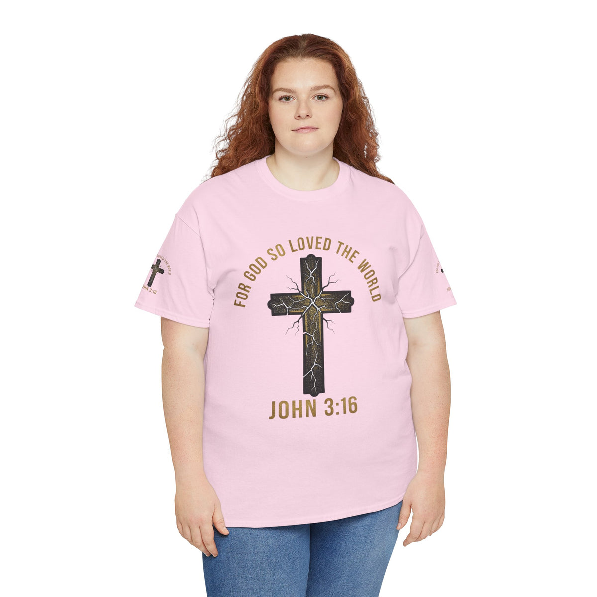 John 3:16 Cross T-Shirt — "For God So Loved the World" Christian Tee