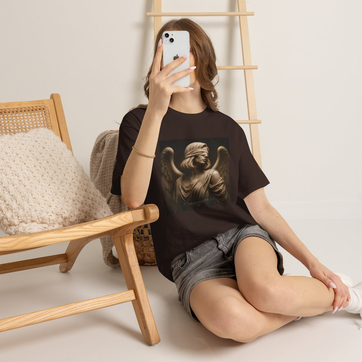 Angel Graphic Tee — "Walk by Faith, Not by Sight" Inspirational T‑Shirt