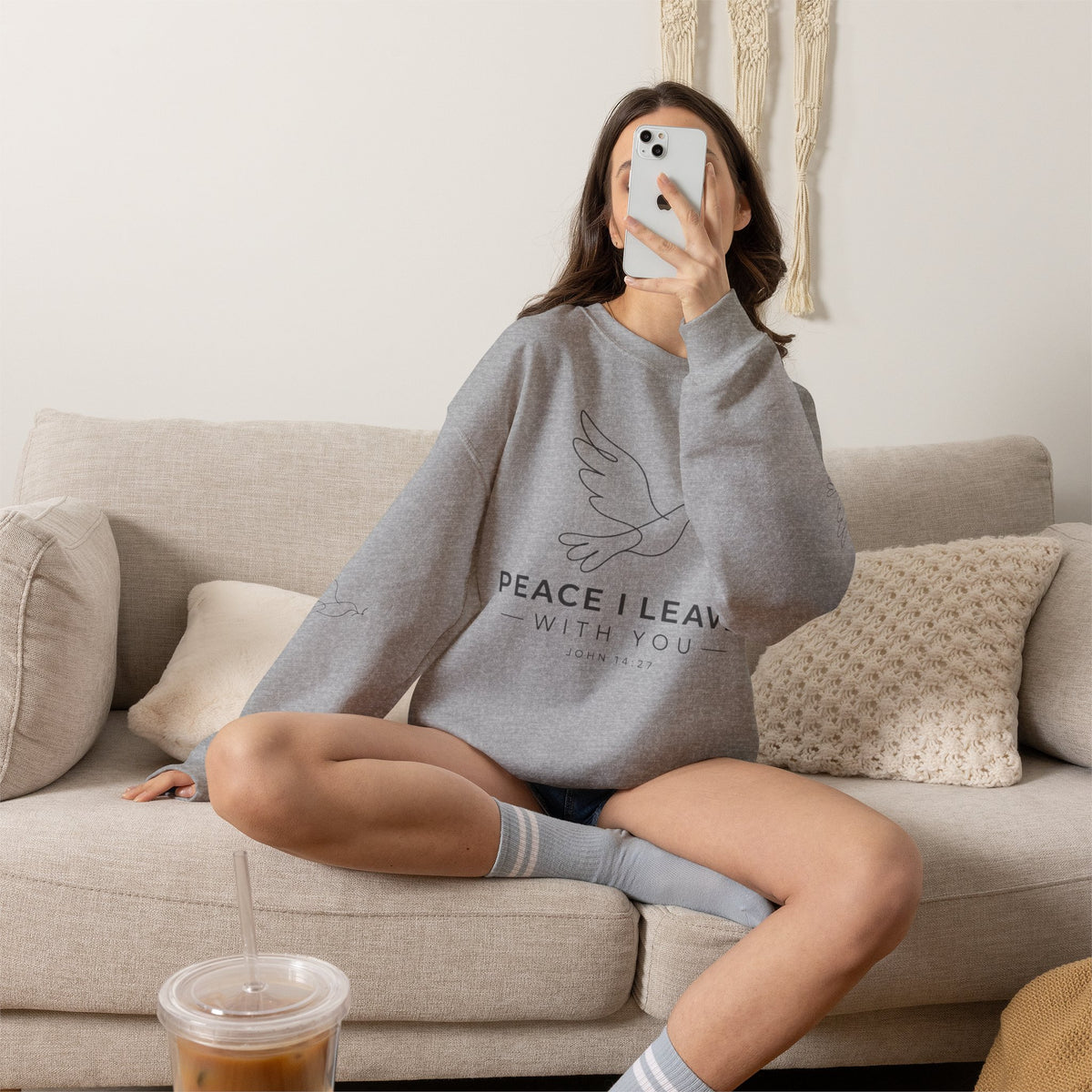 Peace I Leave Crewneck Sweatshirt — Dove & John 14:27 Inspirational Sweatshirt