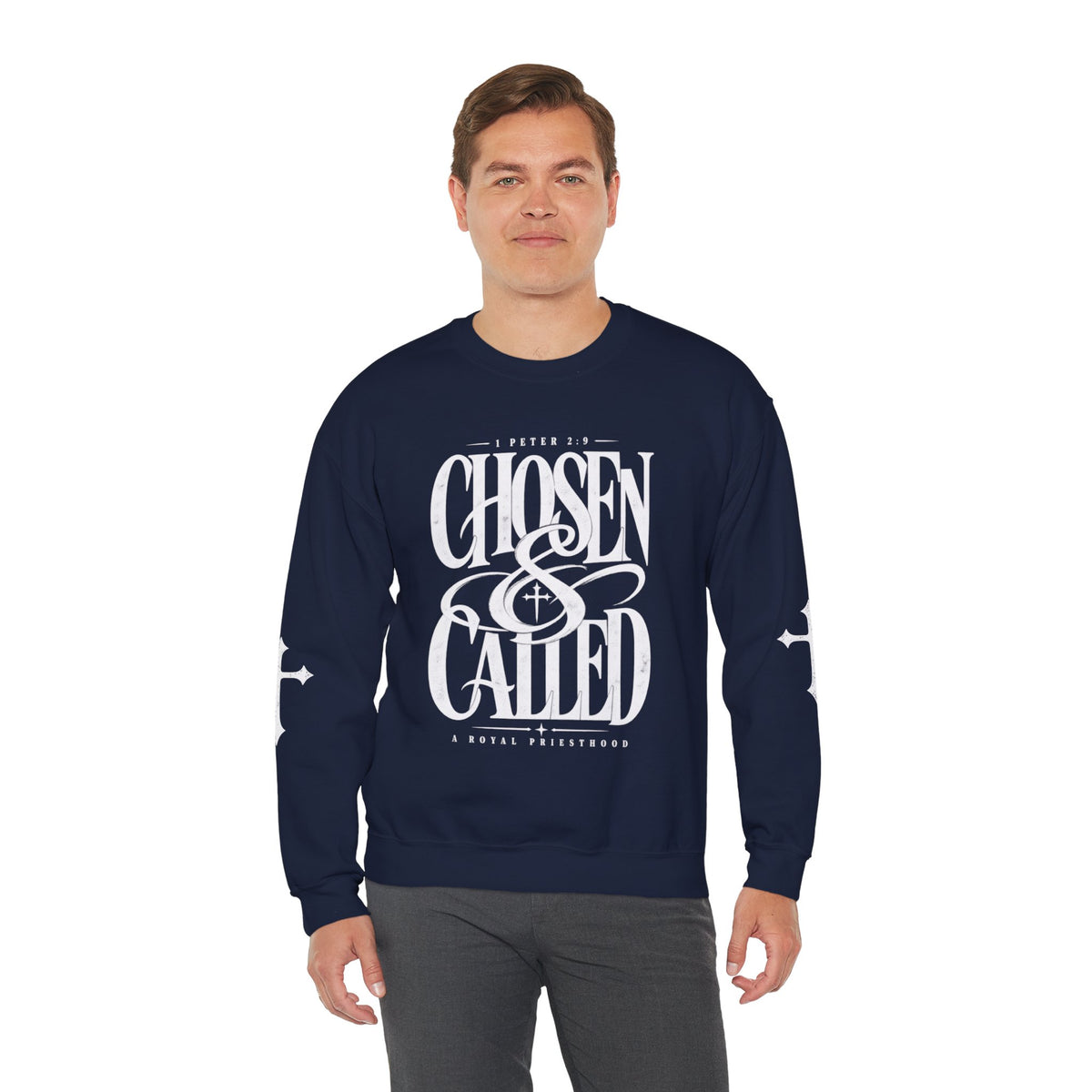 Chosen & Called Crewneck Sweatshirt — Christian Faith Apparel, 'A Royal Priesthood' Gospel Pullover