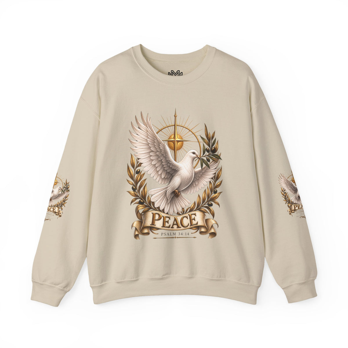 Peace Dove Crewneck Sweatshirt — Religious Christian Dove & Olive Branch Pullover