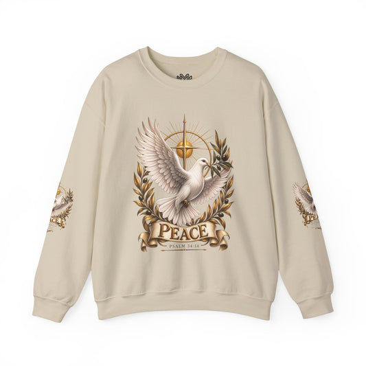 Peace Dove Crewneck Sweatshirt — Religious Christian Dove & Olive Branch Pullover