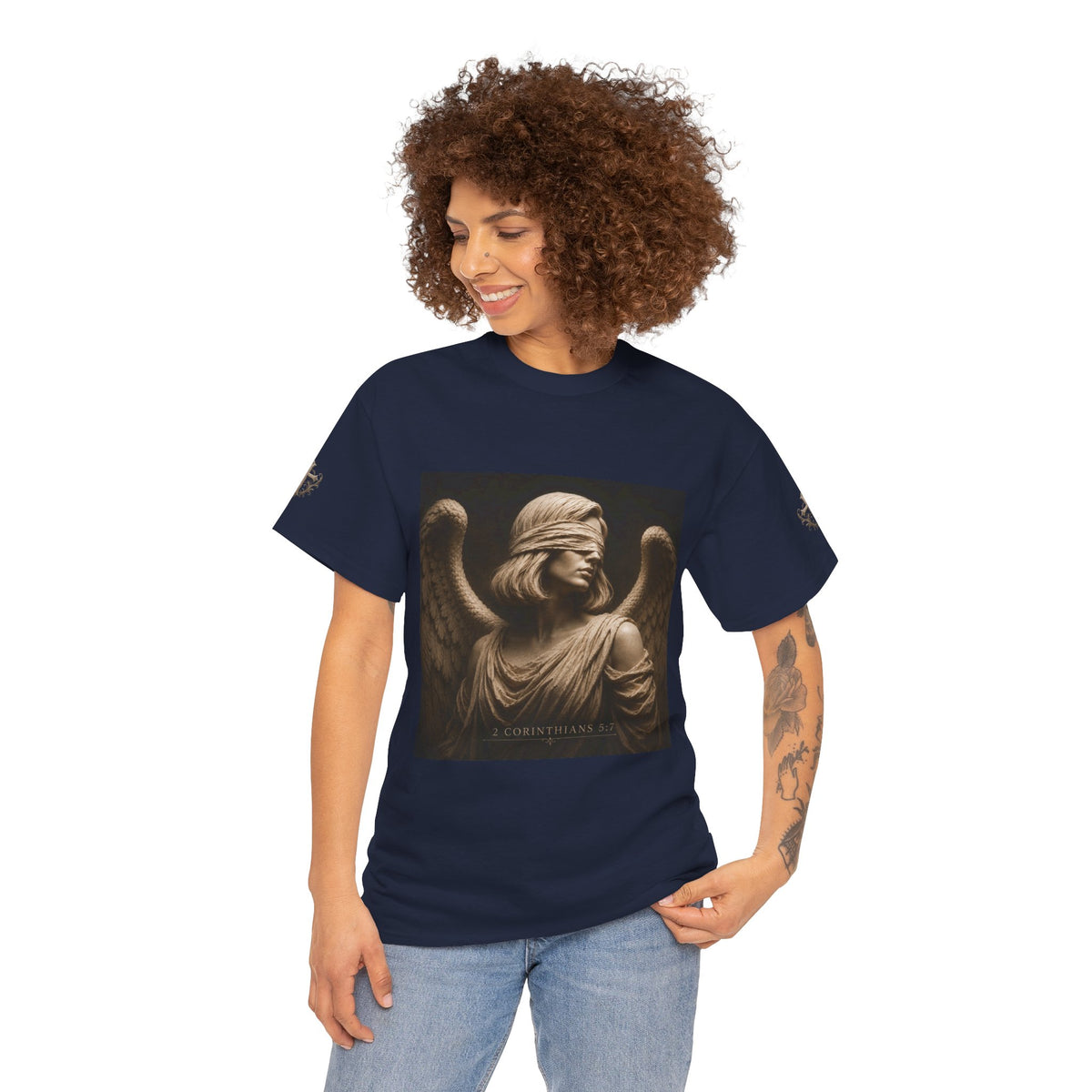 Angel Graphic Tee — "Walk by Faith, Not by Sight" Inspirational T‑Shirt
