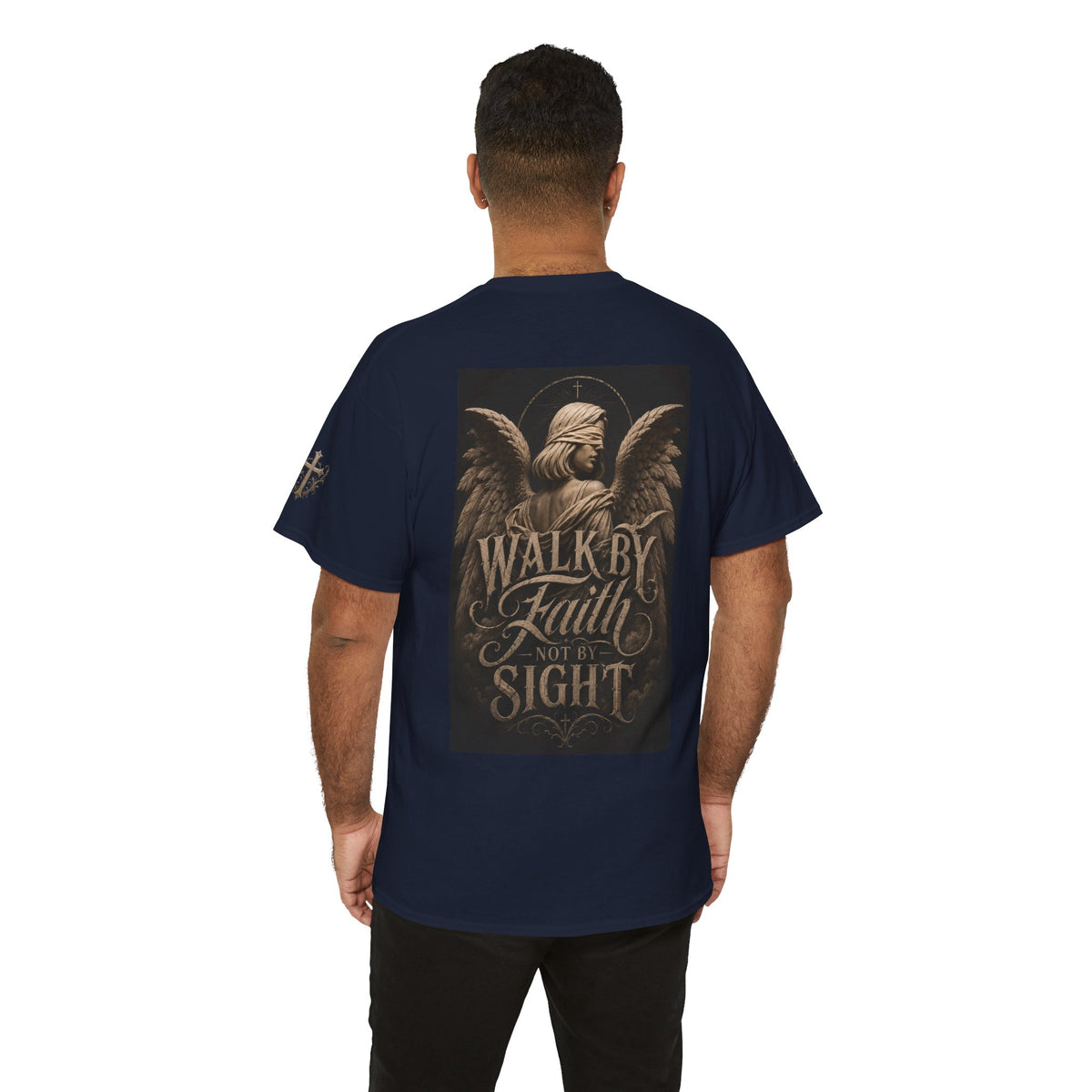 Angel Graphic Tee — "Walk by Faith, Not by Sight" Inspirational T‑Shirt