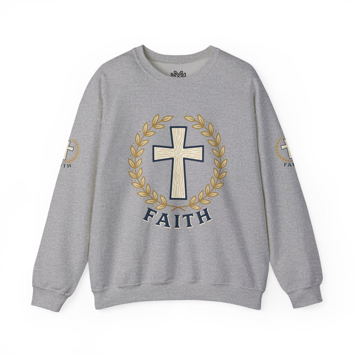 Faith Cross Crewneck Sweatshirt — Christian Psalm 27:1 Pullover