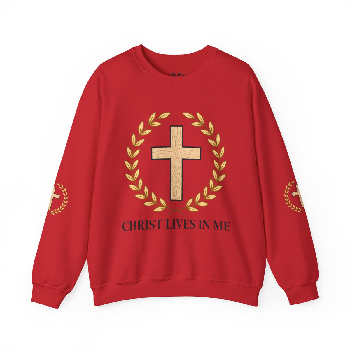 Christian Cross Crewneck Sweatshirt – "Christ Lives in Me" Religious Pullover