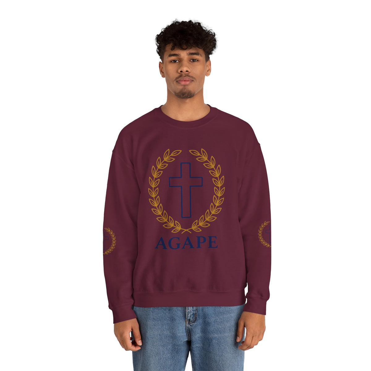 Agape Cross Crewneck Sweatshirt — Christian Faith Pullover