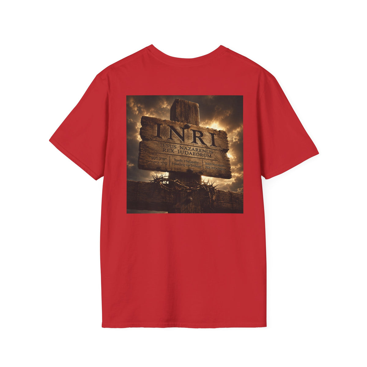 Fiery Cross Christian T-Shirt — Glowing Resurrection Design