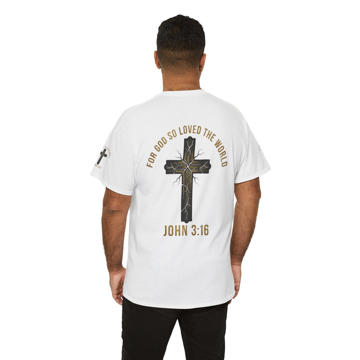 John 3:16 Cross T-Shirt — "For God So Loved the World" Christian Tee