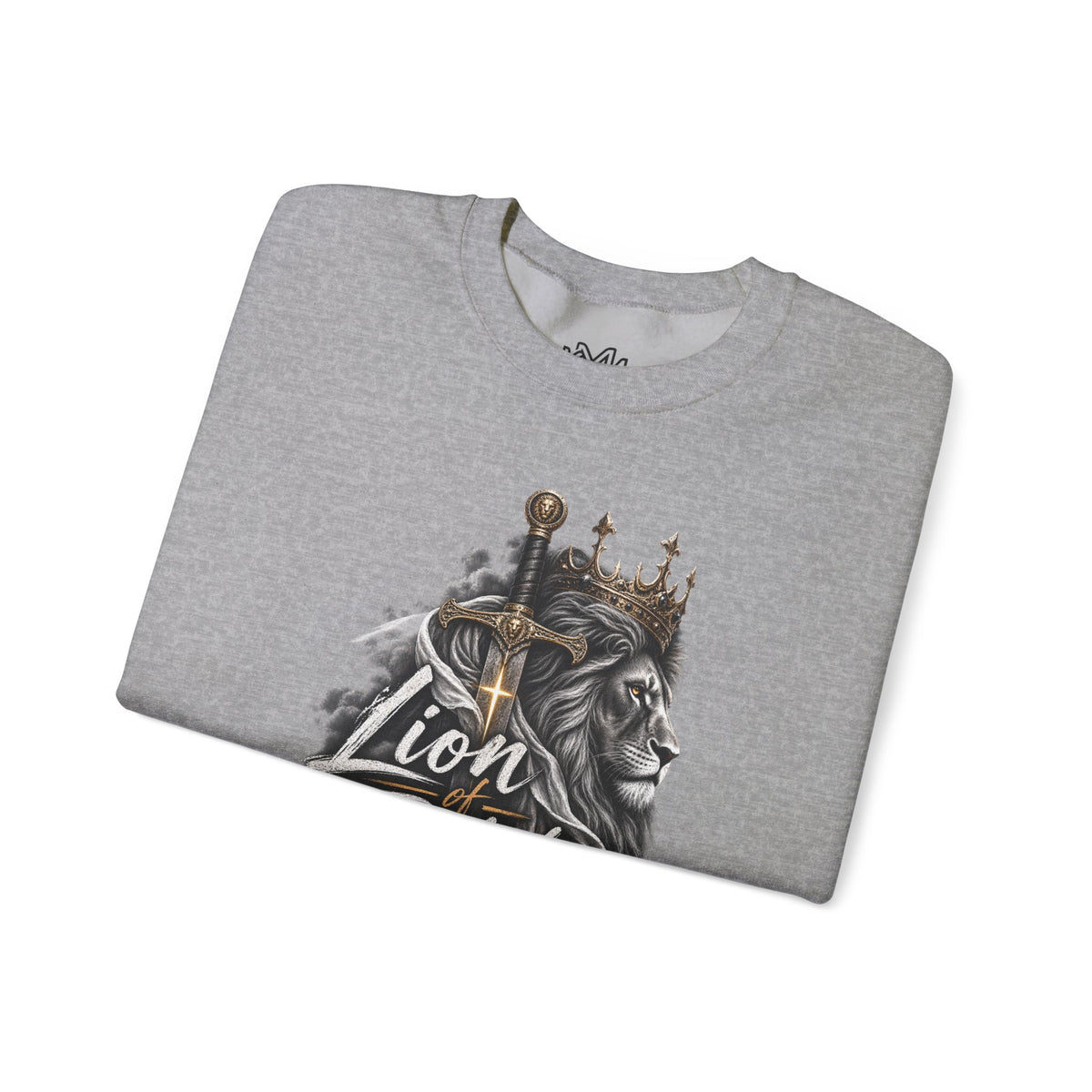Lion of Judah Sweatshirt — Christian Lion Crewneck with Crown & Ichthys Back