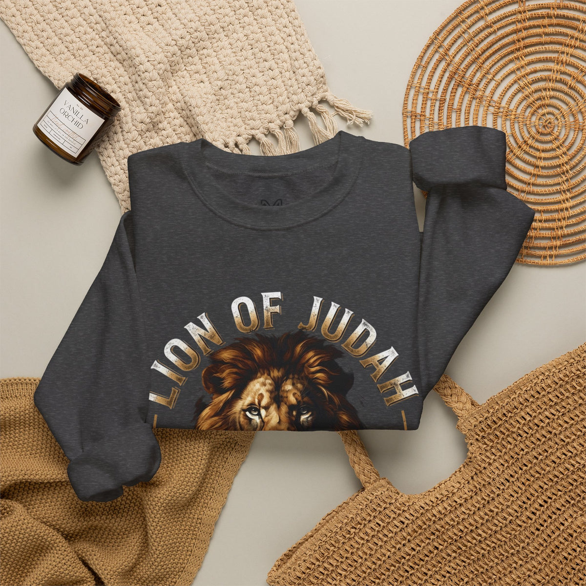 Lion of Judah Sweatshirt – "Revelation 5:5" Christian Crewneck