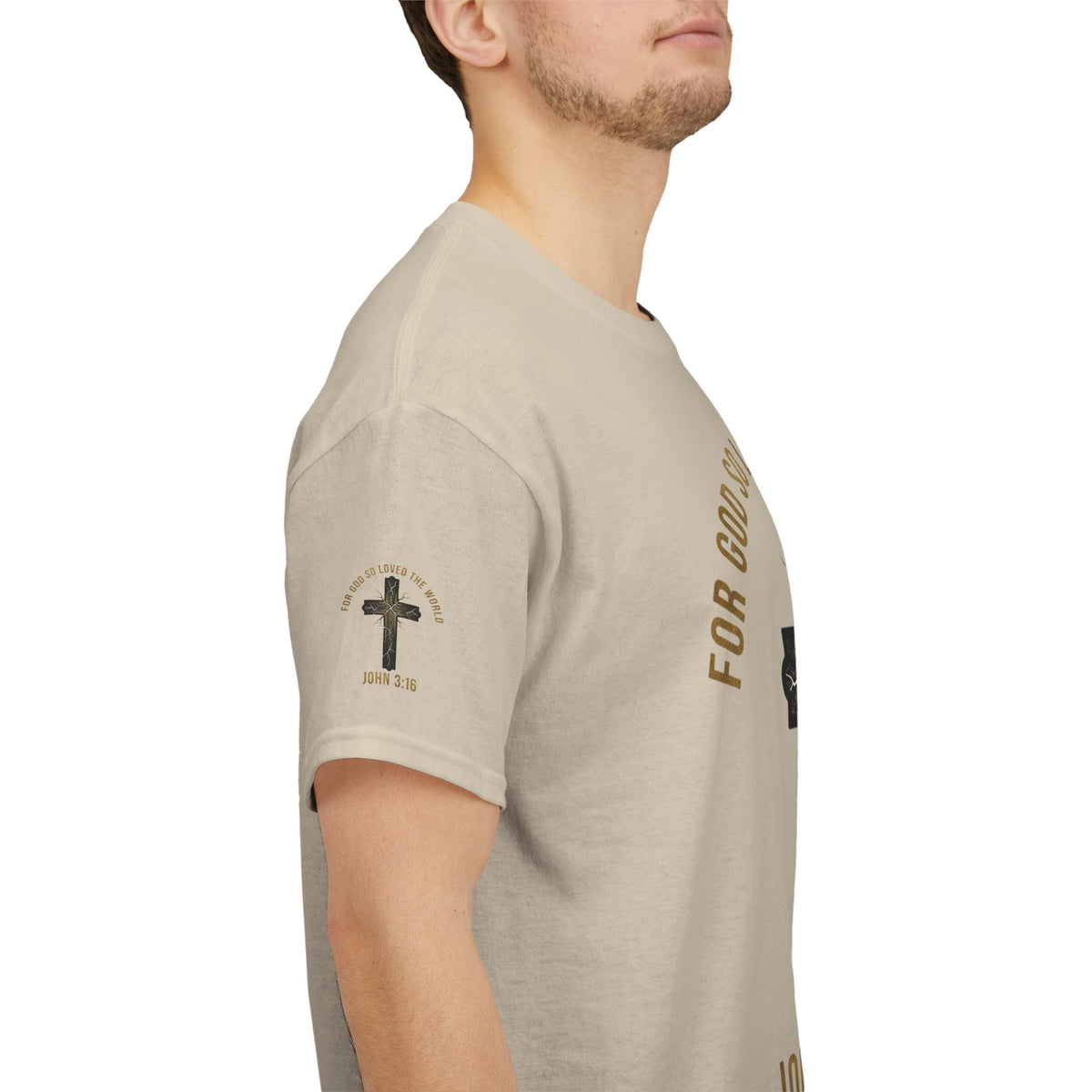 John 3:16 Cross T-Shirt — "For God So Loved the World" Christian Tee