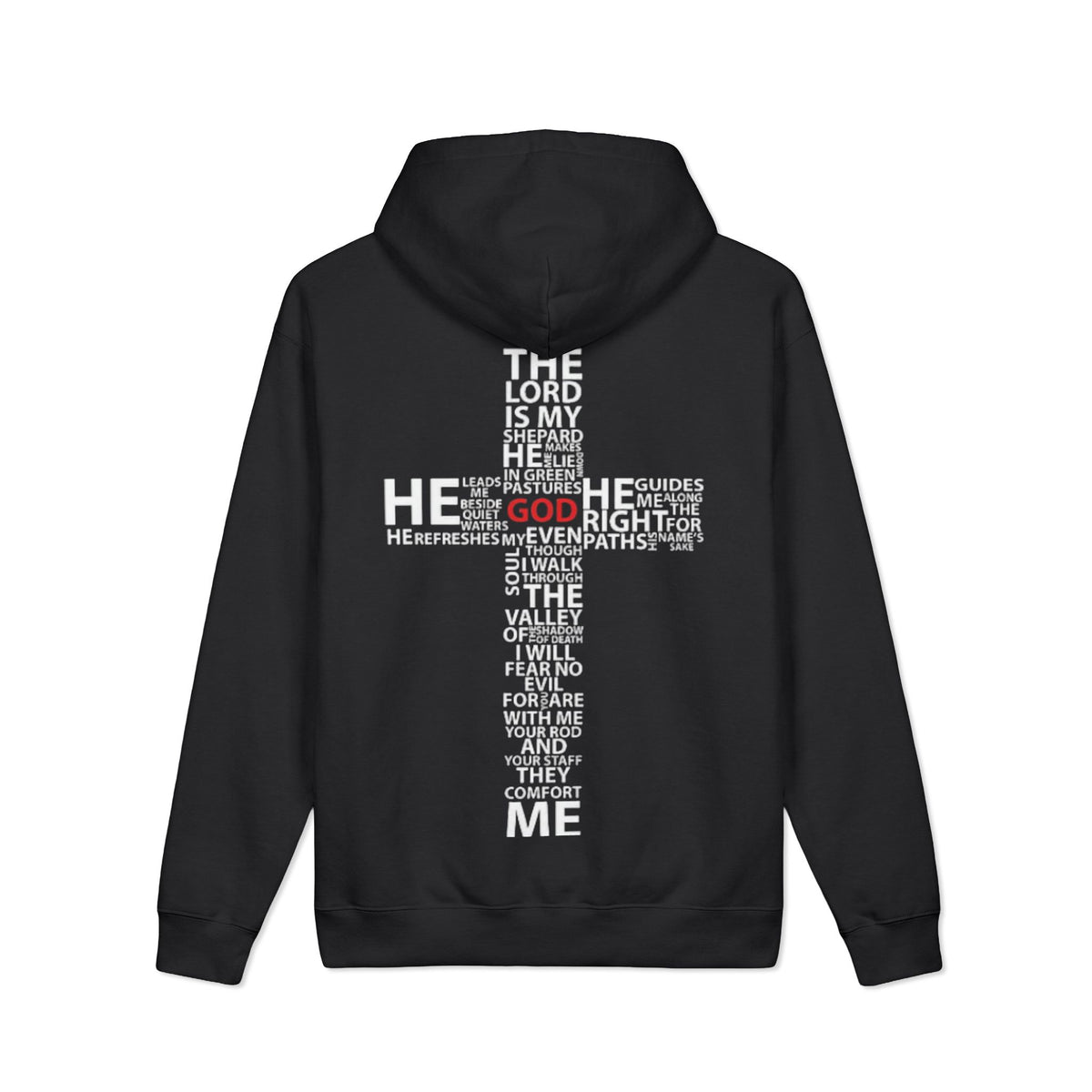 Psalms Hoodie — Scripture Cross Word Art Christian Pullover
