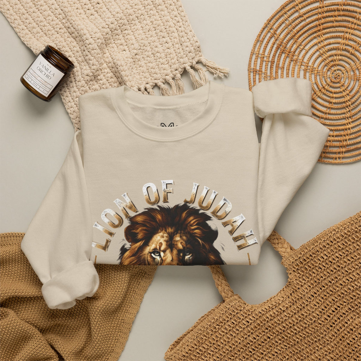 Lion of Judah Sweatshirt – "Revelation 5:5" Christian Crewneck