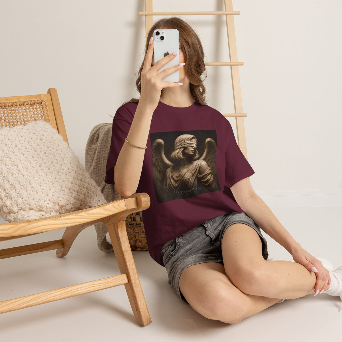 Angel Graphic Tee — "Walk by Faith, Not by Sight" Inspirational T‑Shirt