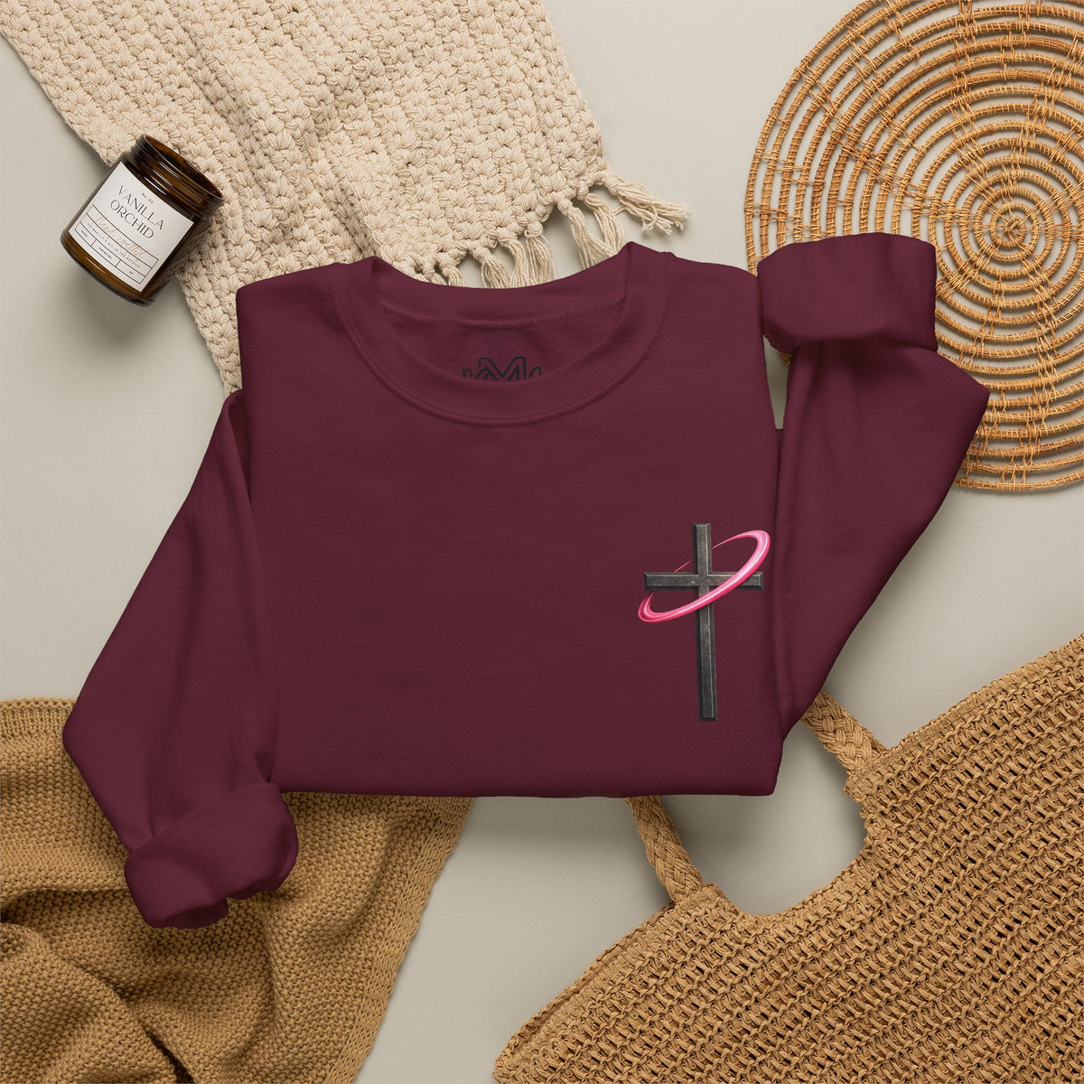 Christian Crewneck Sweatshirt — “With God All Things Are Possible” Inspirational Pullover