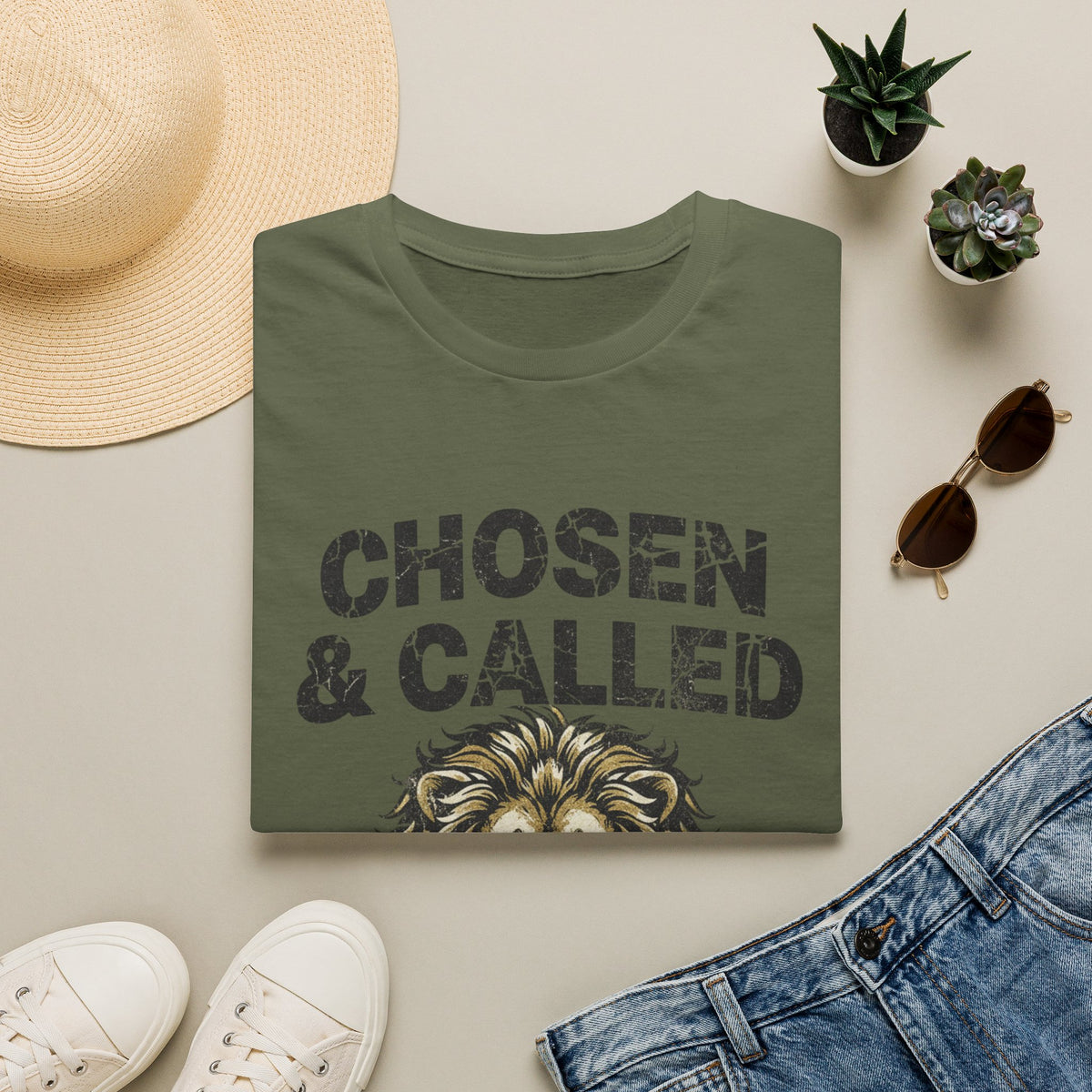 Chosen & Called Lion T-Shirt — Inspirational Christian Faith Tee