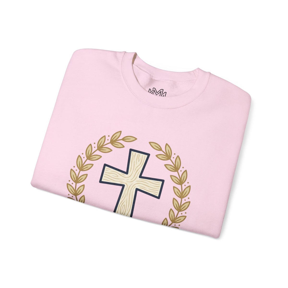 Faith Cross Crewneck Sweatshirt — Christian Psalm 27:1 Pullover
