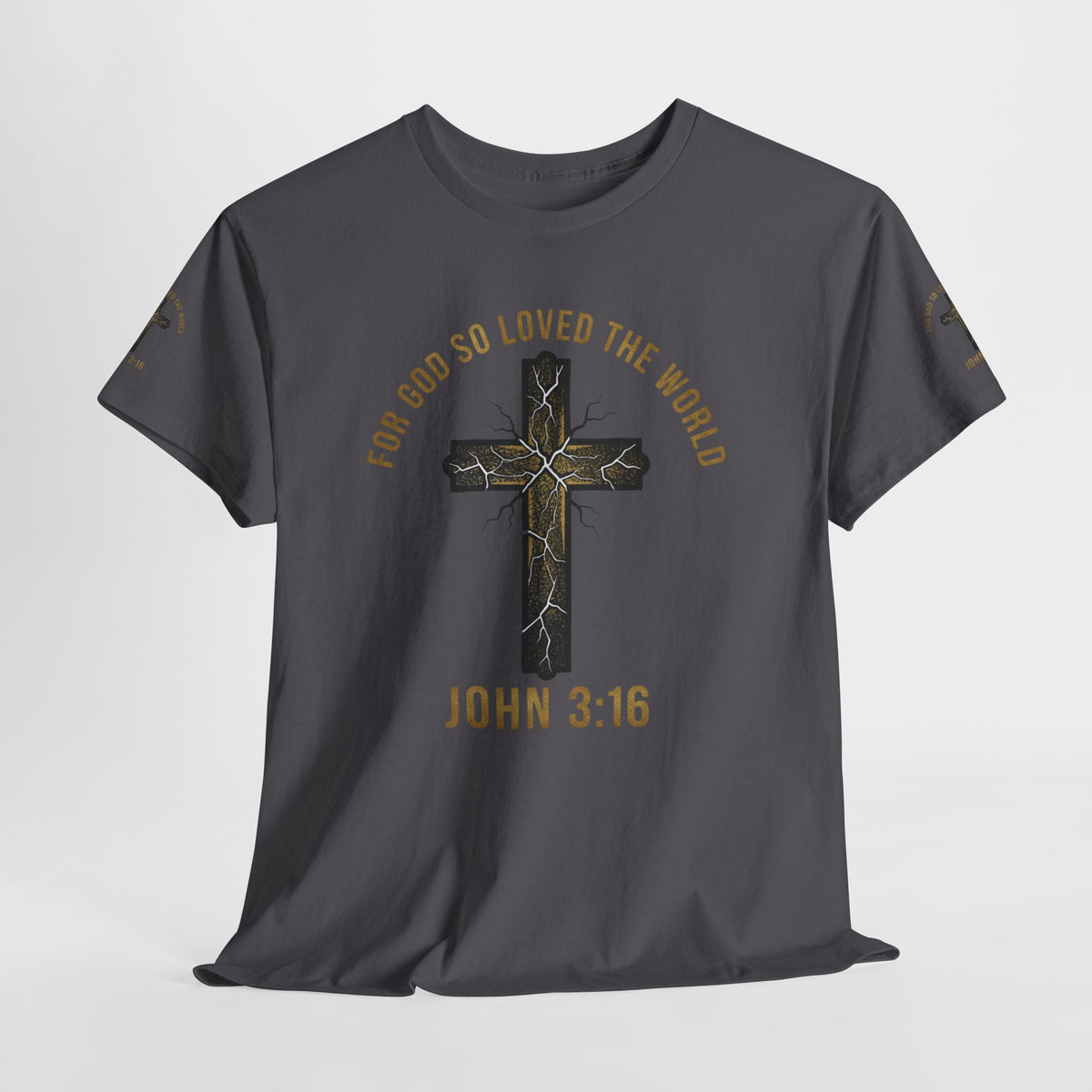 John 3:16 Cross T-Shirt — "For God So Loved the World" Christian Tee