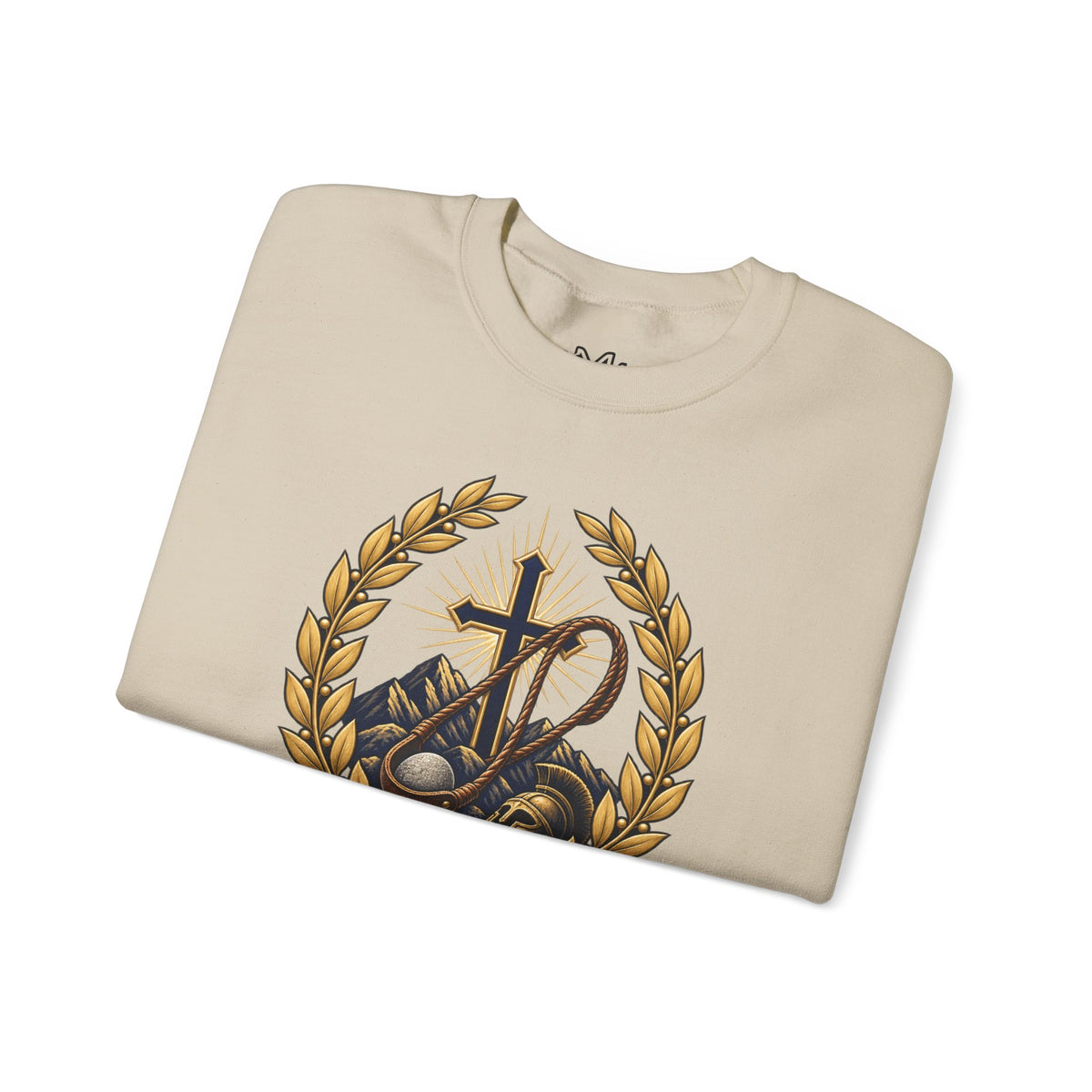 Religious Crewneck Sweatshirt — "The Battle Is The Lord's" (1 Samuel 17:47)
