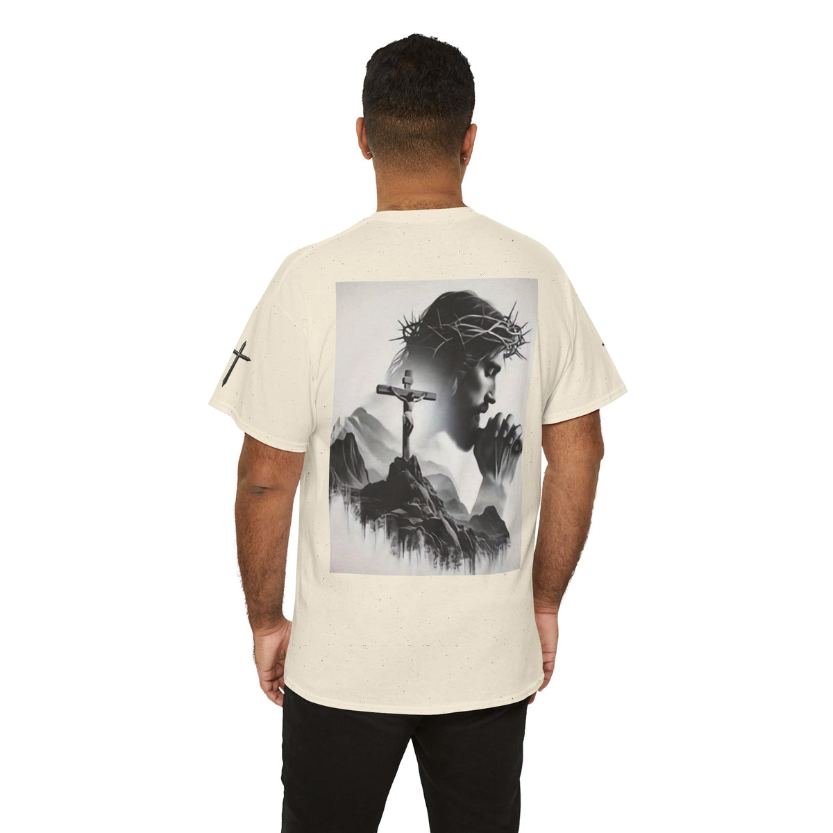 Christian Son & Heir T-Shirt — 'Adopted by Grace' Faith Tee with Jesus Prayer Design