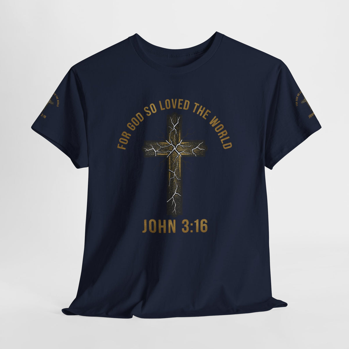 John 3:16 Cross T-Shirt — "For God So Loved the World" Christian Tee